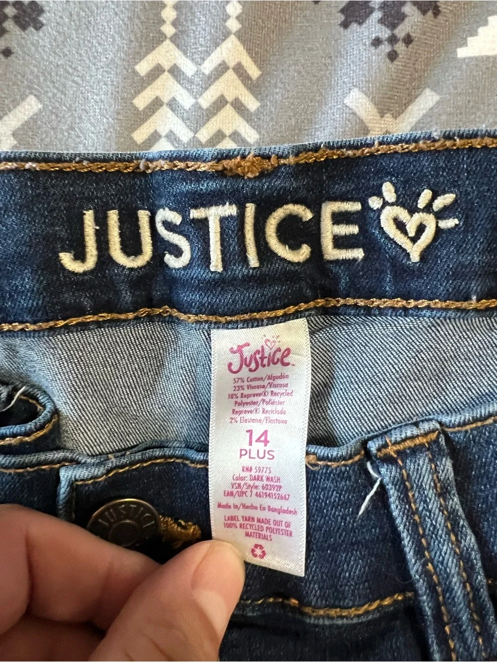 Justice Dark Blue Flare Jeans with Front Pockets